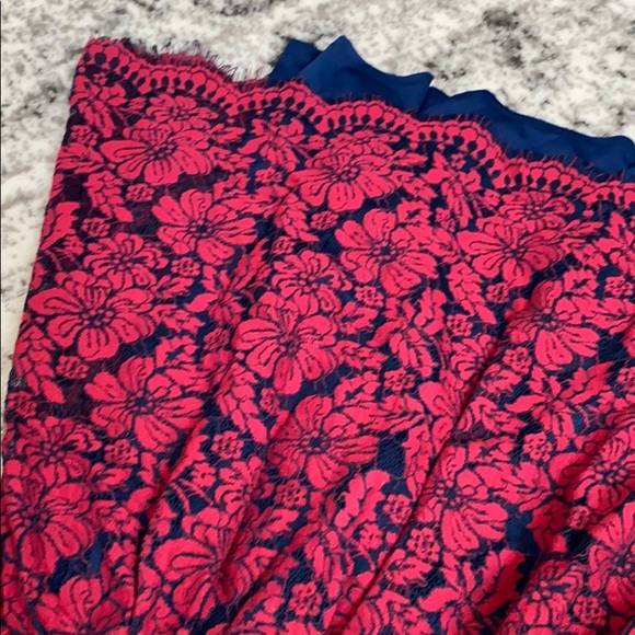 Anthropologie Tracy Reese Red/Navy Lace Dress - Picture 6 of 7